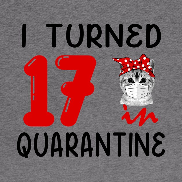 I Turned 17 In Quarantine Funny Cat Facemask by David Darry